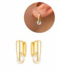 Brinco Argola Ana Diamante Banhado Ouro18k Prata925 Com Garantia