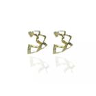 Brinco Argola de Losango Folheado a Ouro 18k