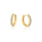 Brinco Argola em Ouro 18K com 28 Pontos de Diamante 15,0 mm