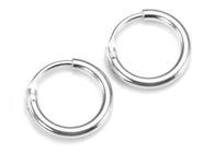 Brinco Argola Fina 8Mm Prata 925 Piercing Prata 925