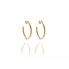 Brinco Argola Oval Folheado a Ouro 18k