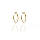 Brinco Argola Oval Folheado a Ouro 18k