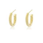 Brinco argola oval tamanho p banhado a ouro 18k