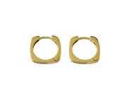 Brinco Argola Quadrada com Pedras de Zircônia Ouro 18k Ishizaki - 4.31