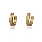 Brinco Argola Trabalhada Folheado Em Ouro 18K