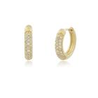 Brinco argola zirconia cravejada banhado a ouro 18k