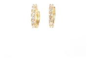 Brinco Argola Zirconia Dourado F. Ouro 18K - Dourado