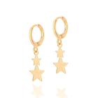 Brinco argolas com estrelas banhado a ouro 18k/526730