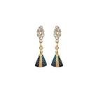 Brinco Base Strass Nossa Senhora Aparecida Folheado Ouro