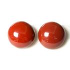 Brinco Button Disco 12mm Pedra Jaspe Vermelho Natural Prata 950