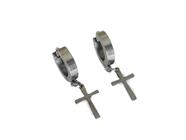 Brinco Cruz Crucifixo Aço Prateado 1,5mm Bicudos Acessórios