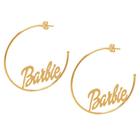 Brinco De Argola Barbie Folheado A Ouro