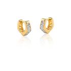 Brinco De Argolinhas Mini Losango Com Zirconias banhado em ouro 18k