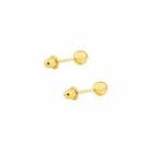 Brinco De Ouro 18k Bola 2.5mm Infantil 2o Furo Bebe