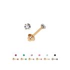 Brinco De Ouro 18k Dourado 2.5mm Pedra Zircônia