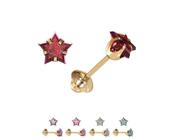 Brinco De Pedra Estrela 5X5Mm Baby - 18K