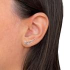 Brinco Ear Cuff Asa Prata 925 Legítima