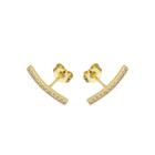 Brinco Ear Cuff Cravejado com Mini Zircônias Banhado em Ouro 18K