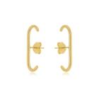 Brinco Ear Hook Liso Banhado a Ouro 18k