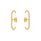 Brinco Ear Hook Liso Banhado A Ouro 18K