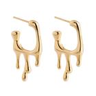 Brinco Feminino Argola Melted Dourado Chunky Metal