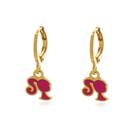 Brinco Infantil Argola Articulada Barbie Banhada A Ouro 18k