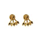 Brinco Leque Cristais Coloridos Folheado em Ouro 18k SoftJoias