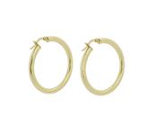 Brinco Ouro 18K Grande Argola Oca Adulto Feminino 33mm