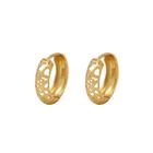 Brinco Ouro18k ArgolaCorações Vazados 13mm