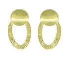 Brinco Oval Com Detalhes Estampados PRI Style Folheado A Ouro 18K Antialérgico BSPRI2826