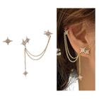 Brinco Piercing Estrela Cravejado Banhado Ouro 18k