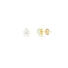 Brinco Ponto de Luz Triangulo 4mm Zircônia Cristal - Banhado em ouro 18k