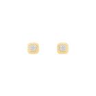 Brinco Quadrado Diamantes em Ouro 18K - AU13689