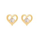 Brinco Rommanel Banhado Ouro Pequeno Coração Vazado Com Cristal 522541
