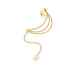 Brinco Rommanel ear cuff com piercing de pressão folheado a ouro 526718