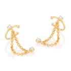 Brinco Rommanel  ear cuff folheado a ouro com zircônias Cód. 526663