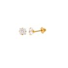 Brinco Zircônia Brilhante Quadrada Carre 4mm Ouro 18K 23257 k040