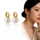 Brincos Argola Dourado com Pérola Banhado a Ouro