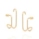 Brincos banhado ouro 3x 24k 18k e 22k femininos ear cuff e hook rommanel duplo 527111