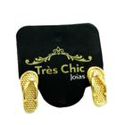 Brincos Chinelinho Zirconia Banho Ouro 18k 2915