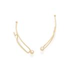 Brincos de ouro 18k femininos rommanel ear cuff grampo zircônias 526108