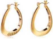 Brincos GUESS Basic Gold, pequeno, com logotipo oval, argola