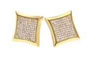 Brincos HONB Men Gold Iced Out Screw Stud em ouro 14 quilates