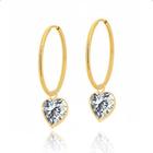 Brincos Ouro 18k Argola e Zircônia 5mm