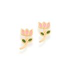 Brincos Rommanel Infantil De Tulipa Com Resina 526501