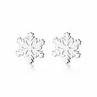 Brincos Wokex Winter Snowflake 6 pétalas banhados a prata x6