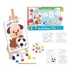 Brinqued0 Pintura Pets Cavalete Tintas Telas Jogo Infantil Coordenação Motora Criatividade - Nig 044