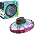 Brinquedo 2 em 1 Spinner Mini Disco Voador que Vira Pião eletrônico Led Recarregável