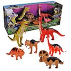 Brinquedo 6 Dinossauros Vinil Evolução - Adijomar