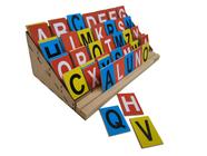 Brinquedo Alfabeto degrau - 84 letras coloridas em mdf